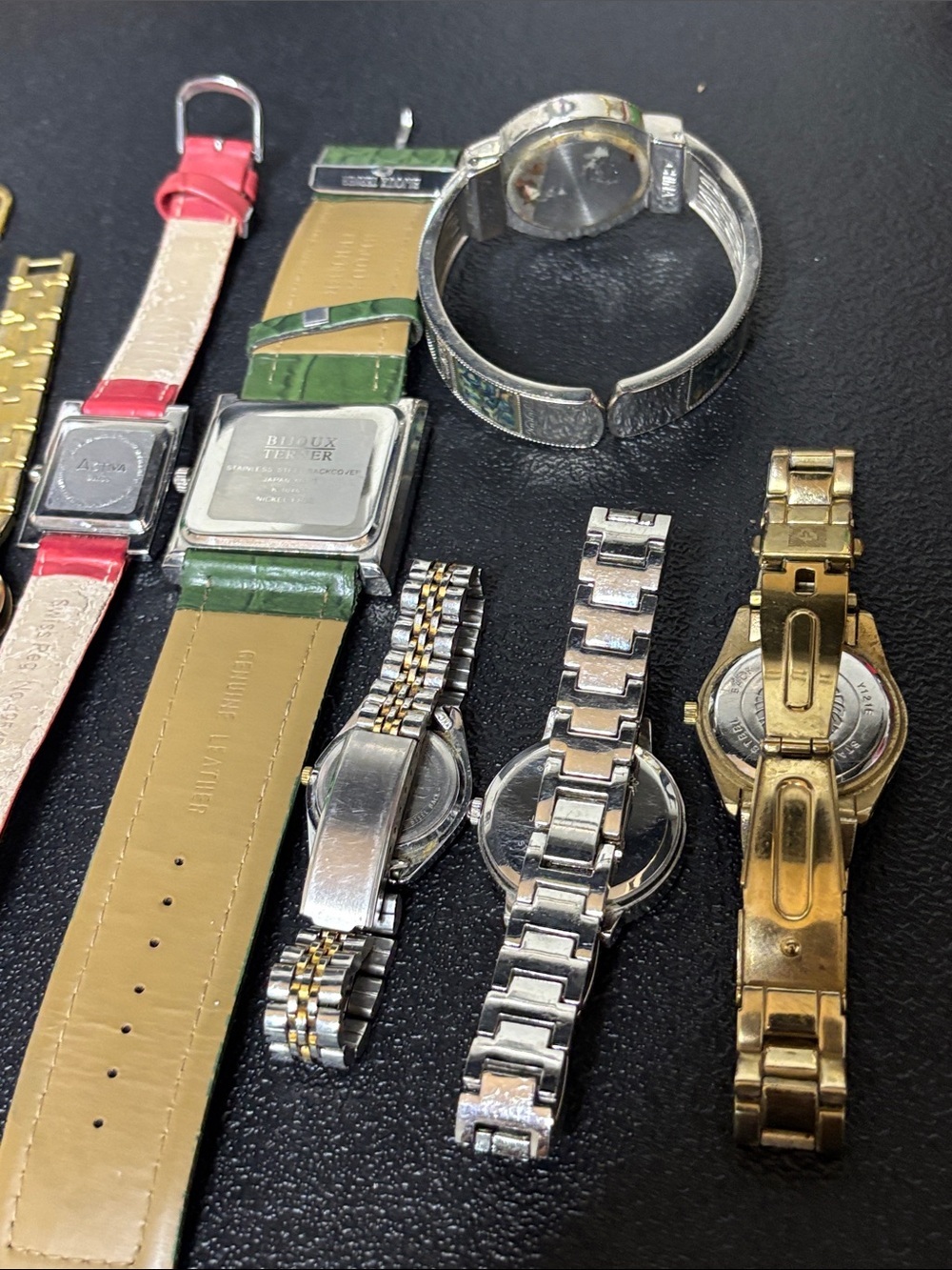 Leather Stainless Steel Bundle of Watches NEED BATTERIES! 10 Watch Mixed Brands - Picture 8 of 10